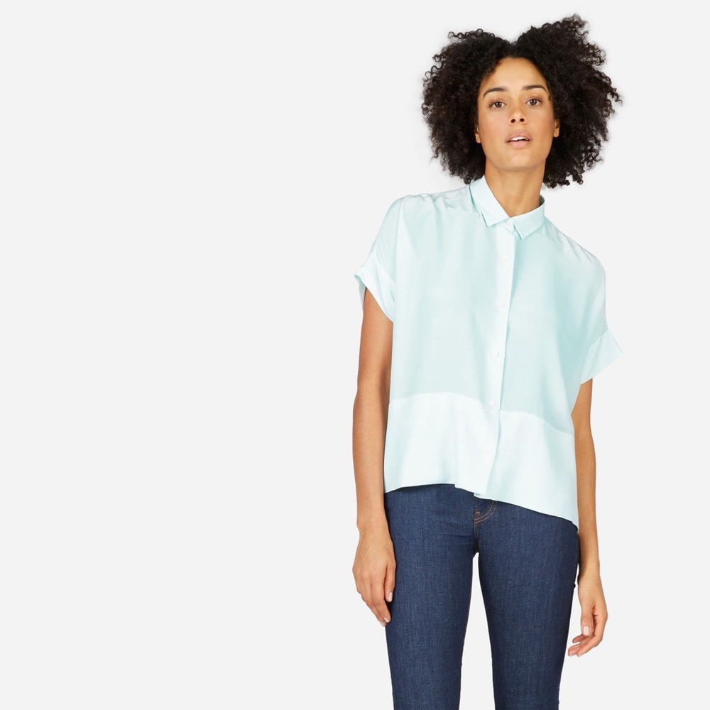 Everlane square silk shirt
